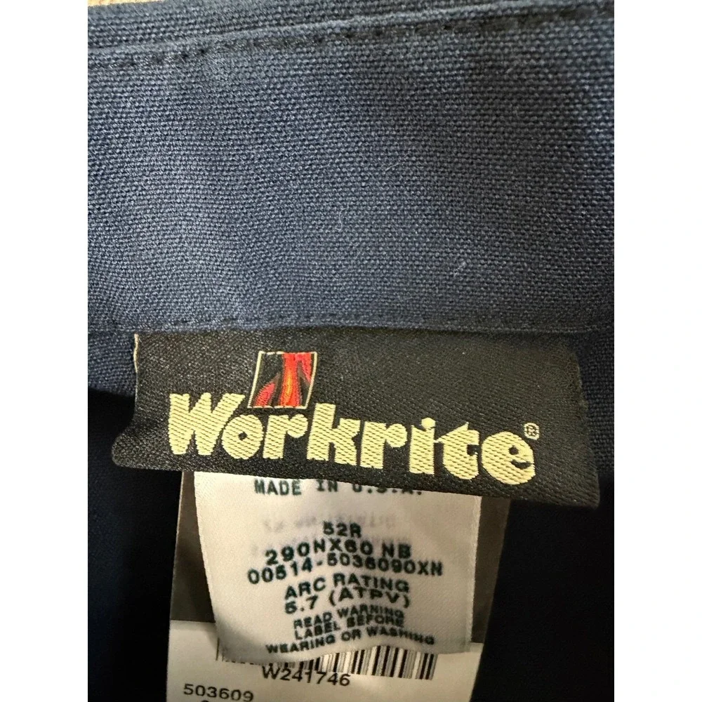 Workrite Uniform Flame Resistant Leadership Men's Size 52R Navy Blue‎ NEW